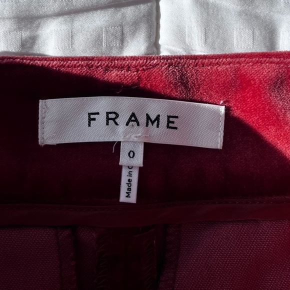 Frame Denim High Waist Velvet O-Ring Zip Flare Pant 0 Spice - Picture 11 of 16